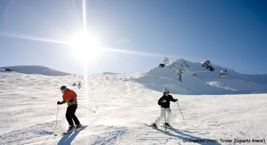Skien in Lermoos: skigebied Zugspitz Arena Oostenrijk