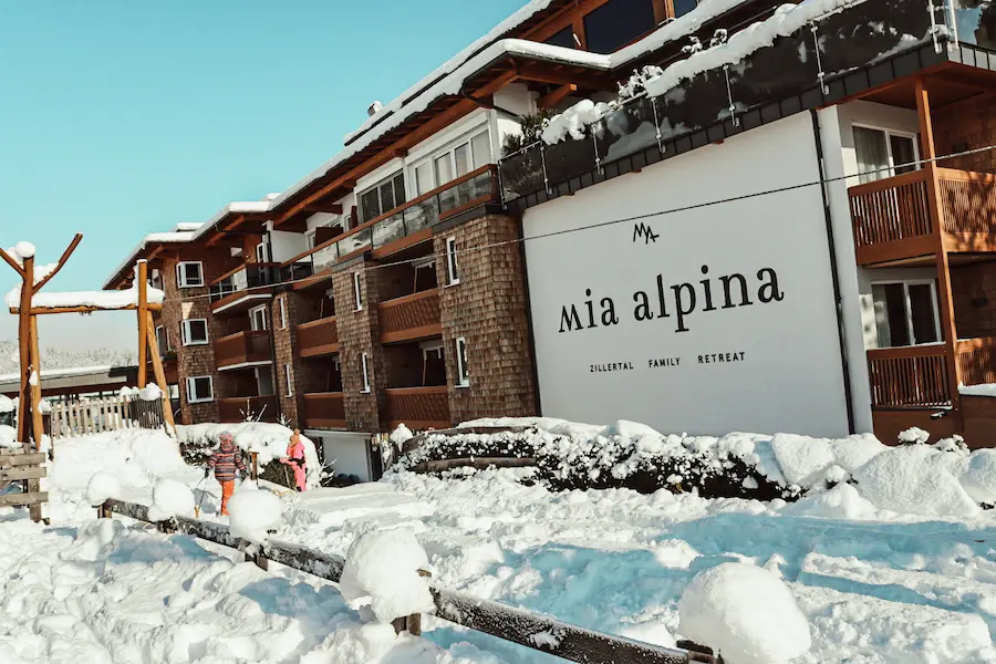 Het Mia Alpina Zillertal Family Retreat is een hotel aan de piste in Fügen. © Mia Alpina