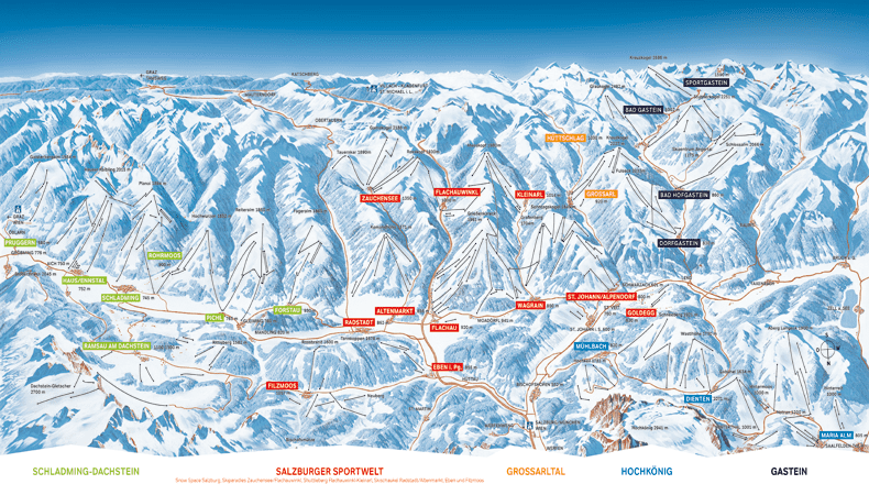 Ski Amadé bestaat uit 5 skigebieden die samen 760 kilometer skipisten tellen © Ski Amadé