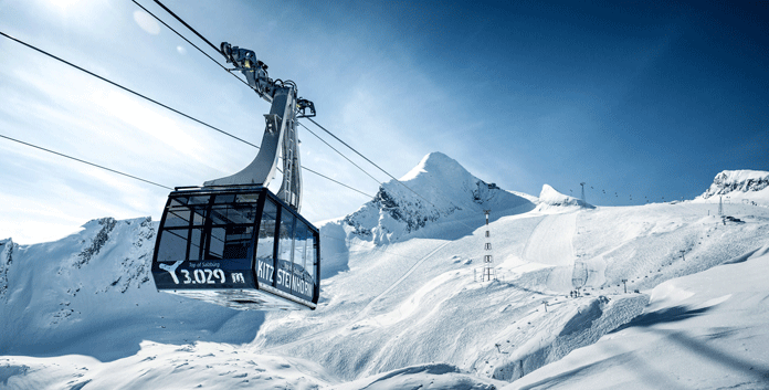 Skiën in Kaprun: met de Gipfelbahn naar de gletsjer op de Kitsteinhorn © Kitzsteinhorn