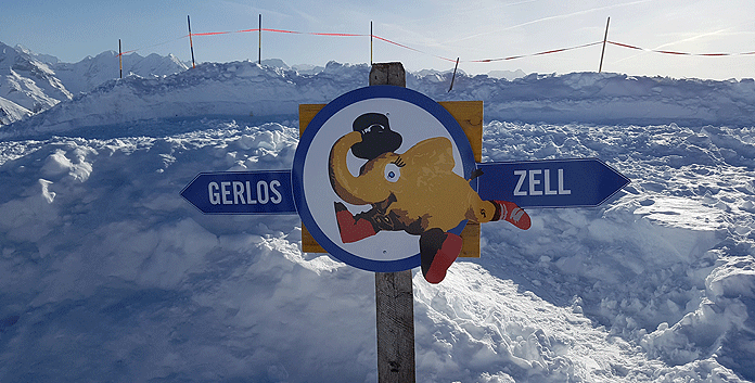Het Übergangsjoch in Zell am Ziller is het hoogste punt van de Zillertal Arena en vormt de scheiding tussen de skigebieden van Zell am Ziller en Gerlos © WintersportOostenrijkGids.nl