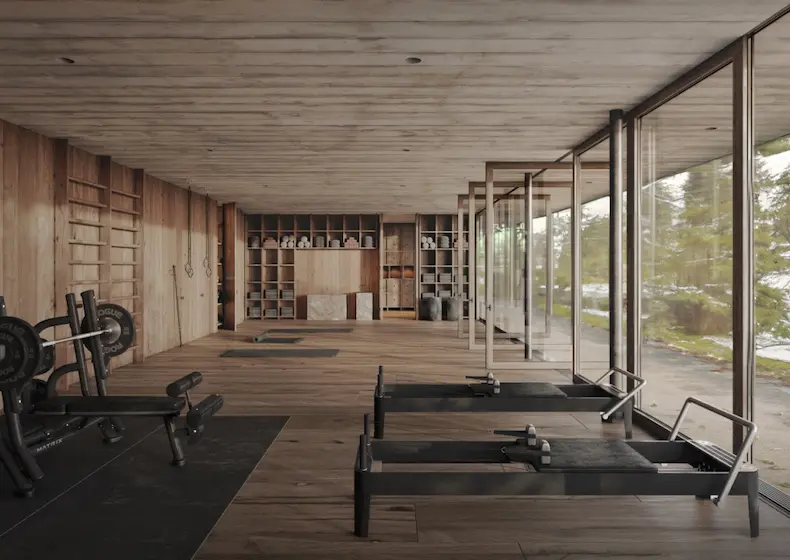 Designhotel Wiesergut Hinterglemm start winter met nieuwe luxe suites en gym | WintersportOostenrijkGids.nl Vanuit de gym heb je een prachtig uitzicht op de natuur © Wiesergut